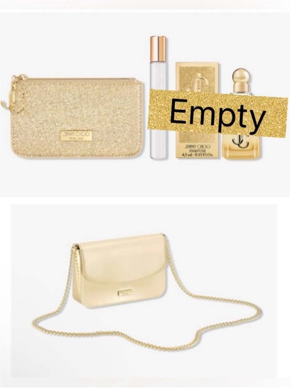 Jimmy Choo Fragrances Evening Bag, Pouch, I Want Choo Mini, & Travel Spray NEW